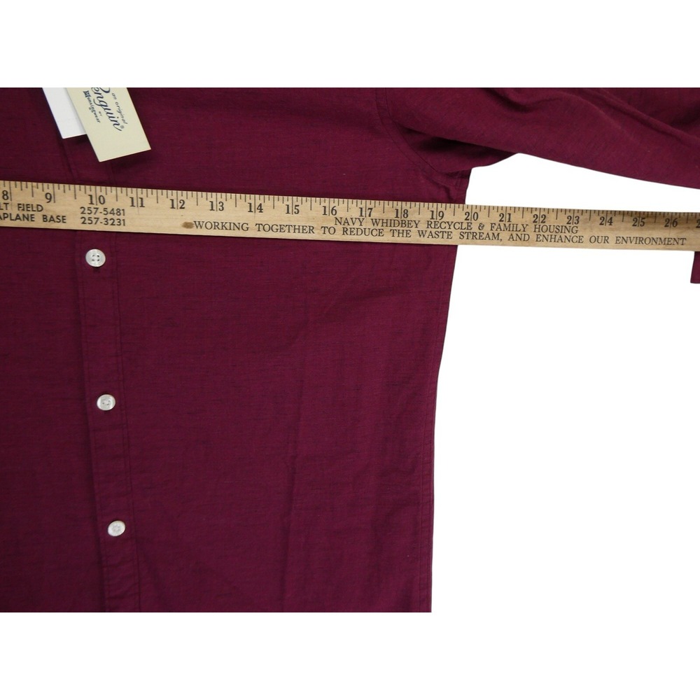 NWT Penguin Musingwear Button Up Shirt Size S Long Sleeve Burgundy preppy - Picture 7 of 11